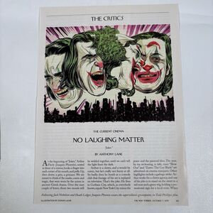 joker movie print ad article Review pin up poster art DC Joaquin Phoenix Philips